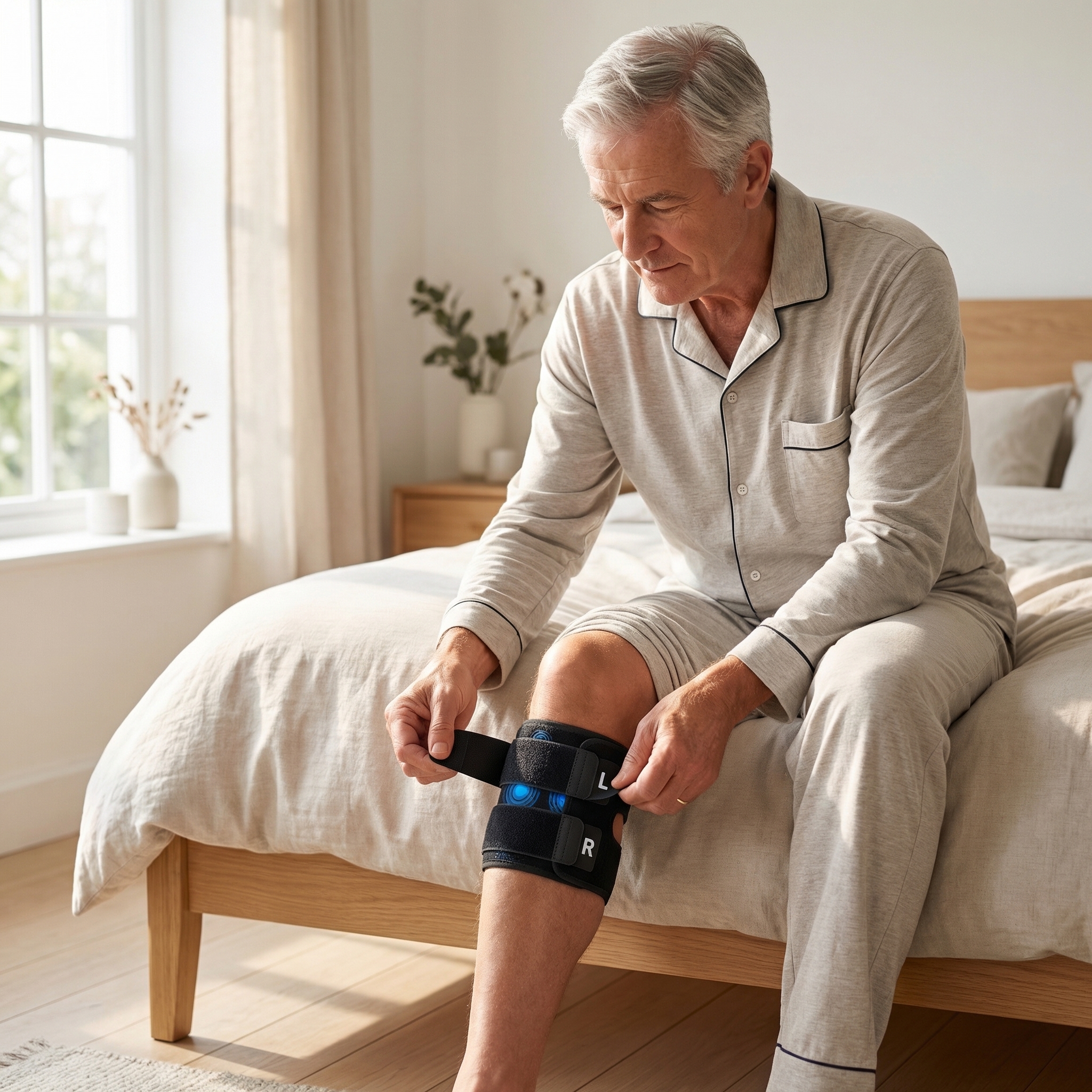 Opaska KulszStop założona na nodze seniora